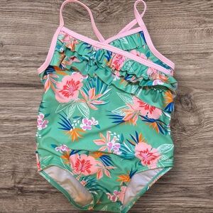 Floral Green Kids Swimwear